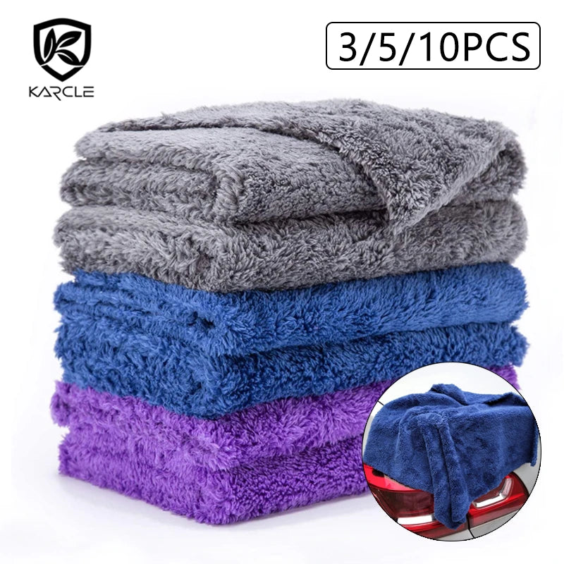 Car Wash Microfiber Towels – Soft Edgeless Detailing, Drying & Polishing Cloths (40×40cm, 350GSM)