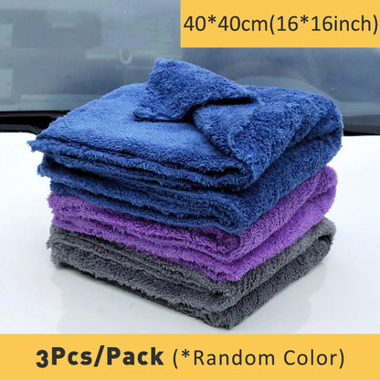 Car Wash Microfiber Towels – Soft Edgeless Detailing, Drying & Polishing Cloths (40×40cm, 350GSM)