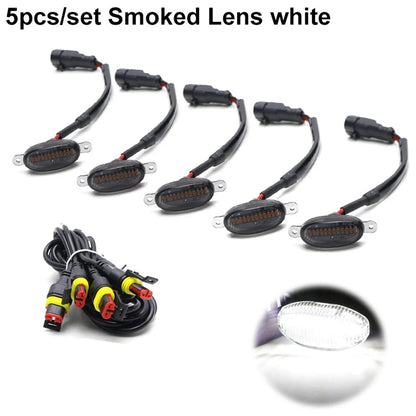 Smoked Lens Side Marker Light Covers – Amber & White (3–6 Piece Set)