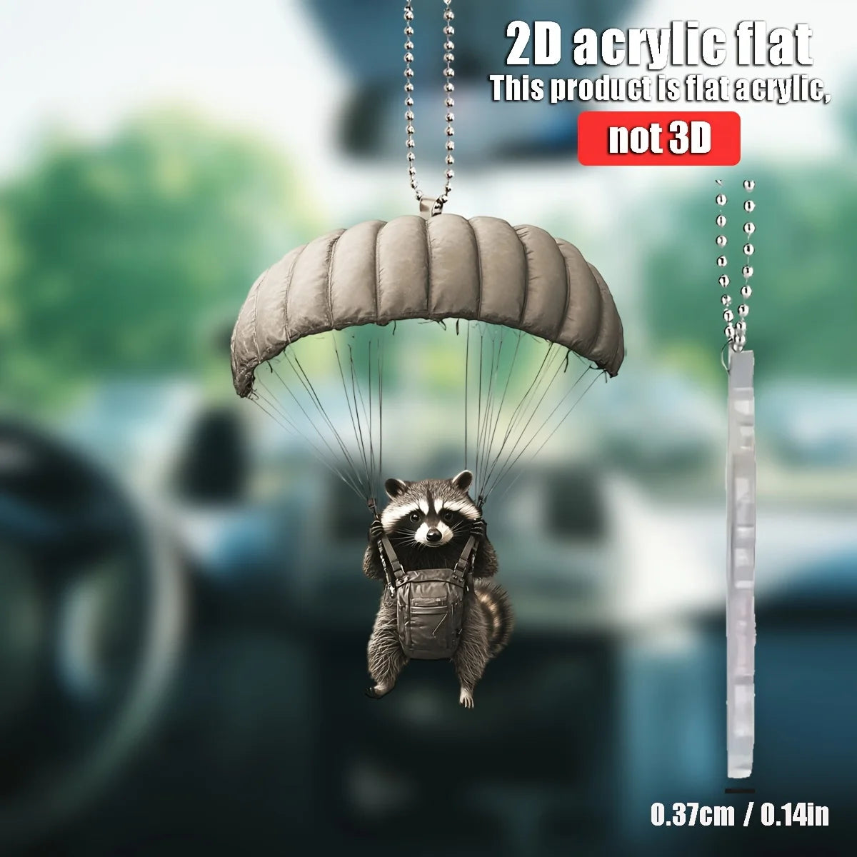 Parachute Kangaroo Hanging Pendant – Fun Car, Backpack & Keychain Decoration