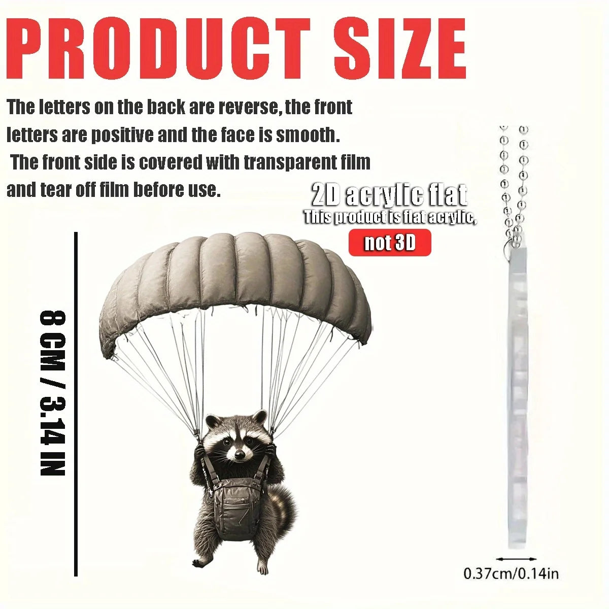 Parachute Kangaroo Hanging Pendant – Fun Car, Backpack & Keychain Decoration