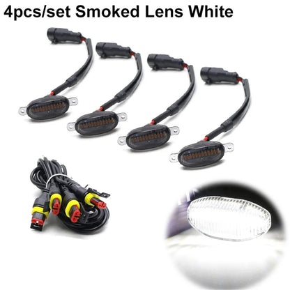 Smoked Lens Side Marker Light Covers – Amber & White (3–6 Piece Set)