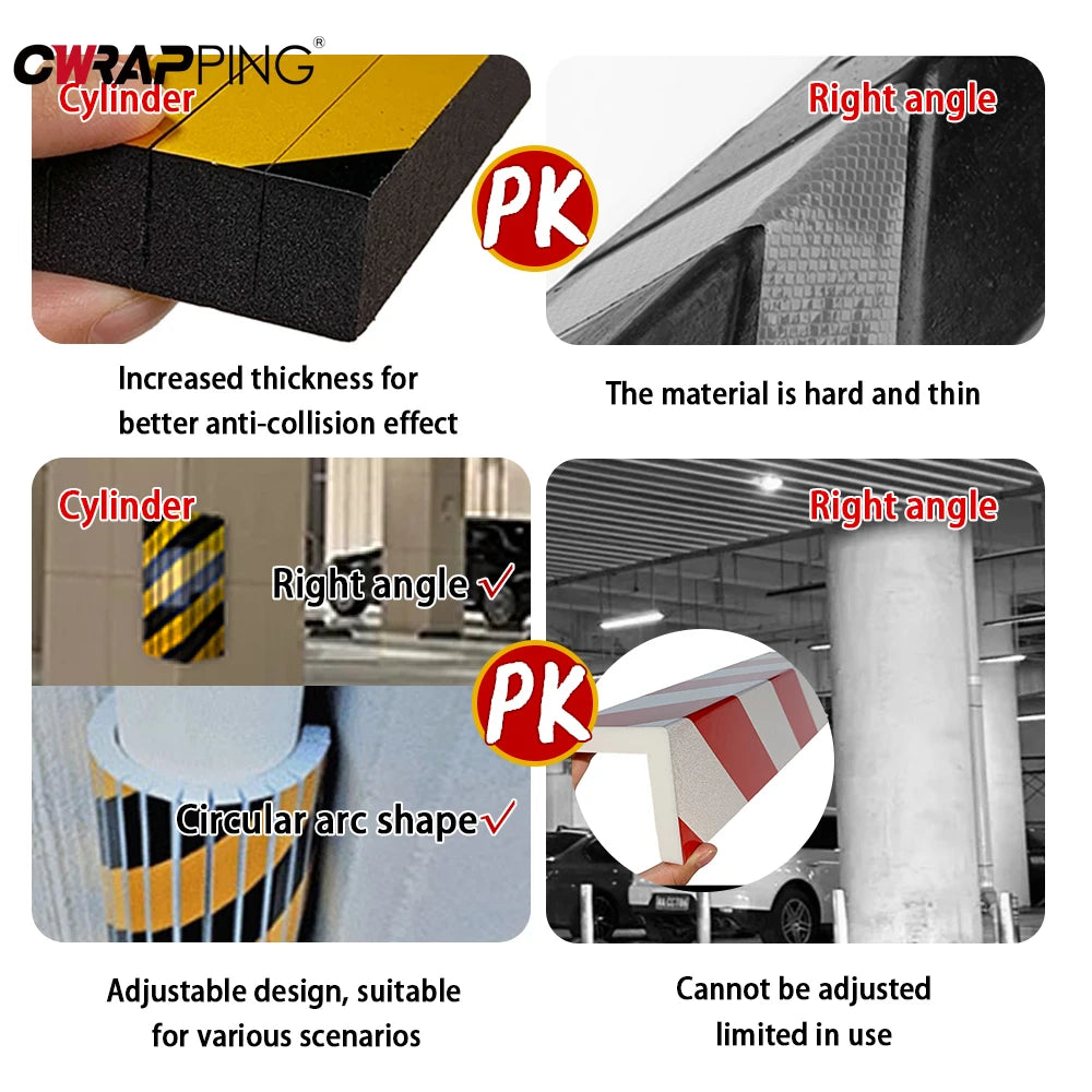 Parking Garage Car Door Protector Foam Pad – Wall & Bumper Edge Scratch Guard (Adhesive, Universal)
