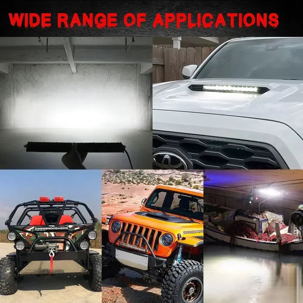 6D LED Light Bar – High-Intensity Off-Road Driving Light (Multiple Sizes & Sets)