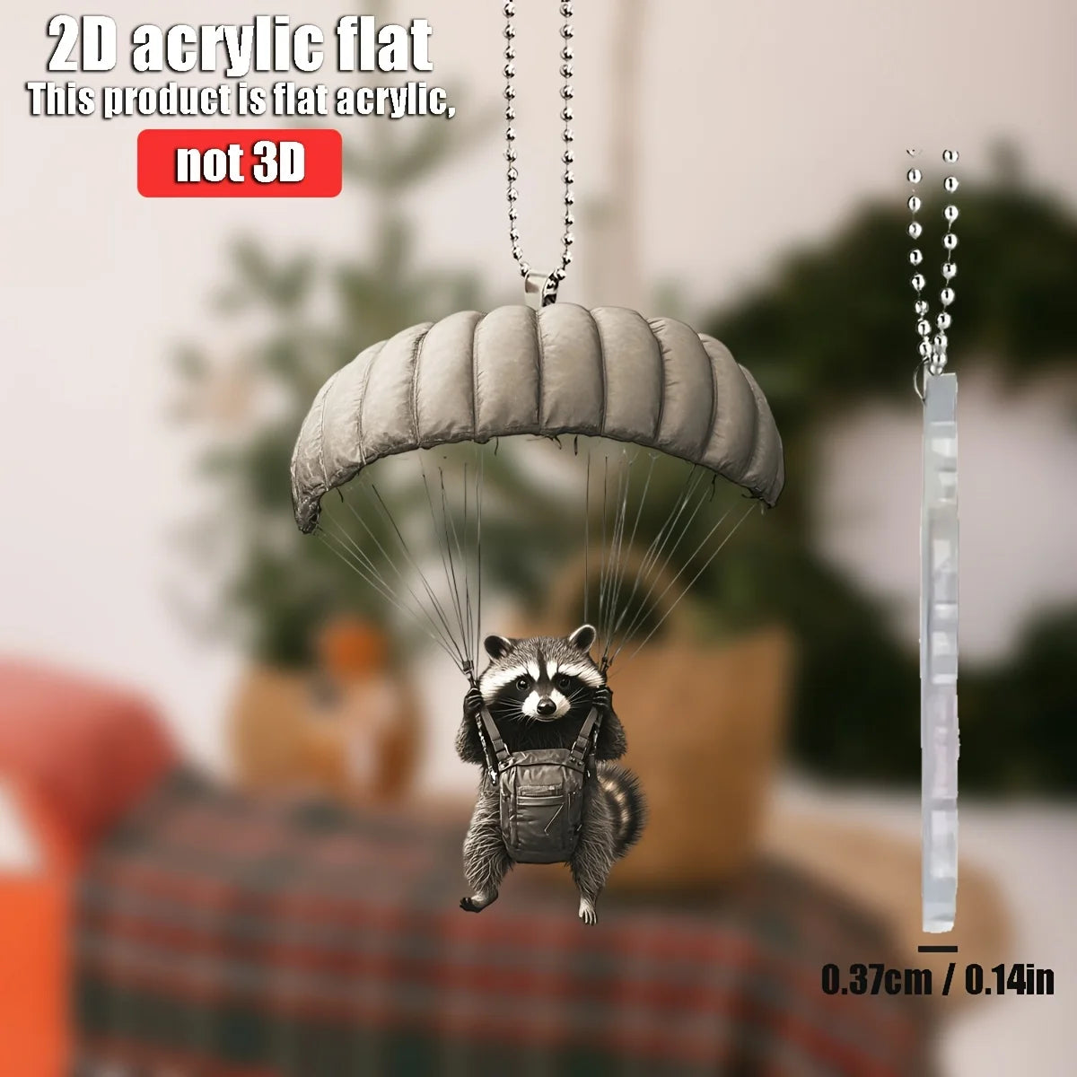 Parachute Kangaroo Hanging Pendant – Fun Car, Backpack & Keychain Decoration