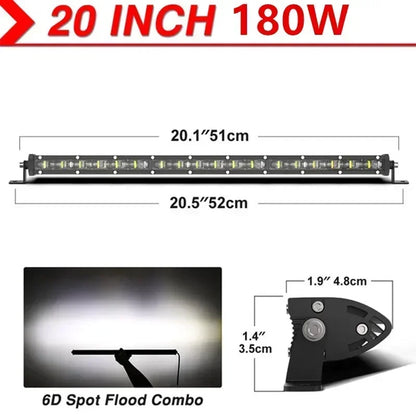 6D LED Light Bar – High-Intensity Off-Road Driving Light (Multiple Sizes & Sets)