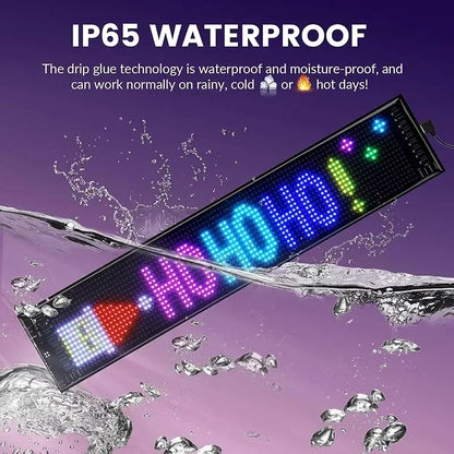 App-Controlled LED Scrolling Display Sign – Programmable Devil Eyes & Custom Text USB Light for Car & Truck